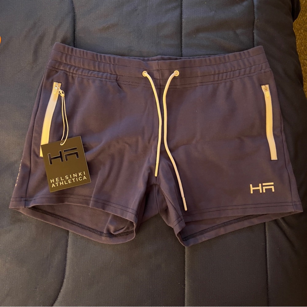 Helsinki Athletica Gym Shorts (Navy, Men’s M)